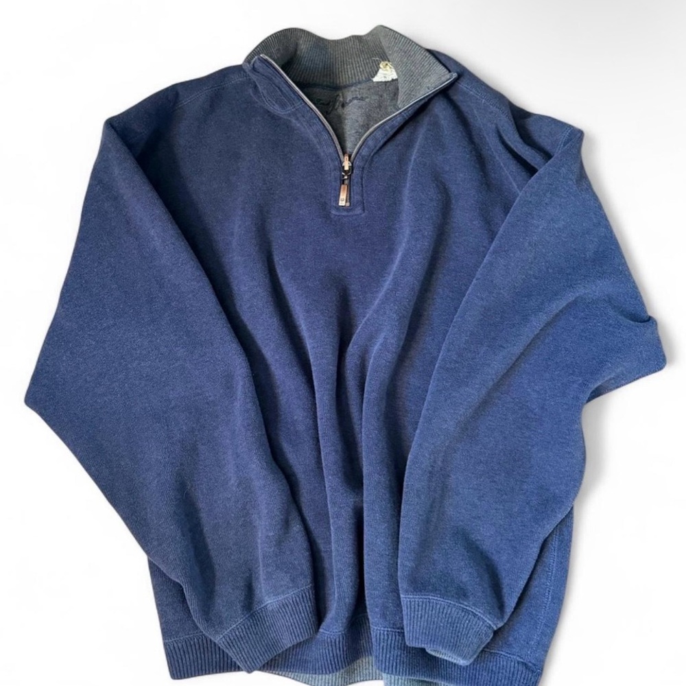 Tommy Bahama Navy Zip-Up Sweater